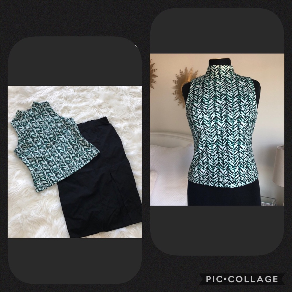 Sleeveless mock neck top